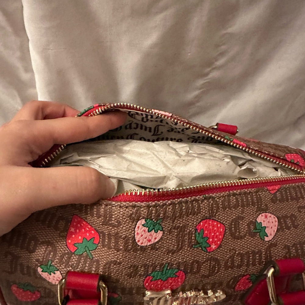 Juicy Couture Strawberry Barrel Bag with Monogram Print - Picture 3 of 7